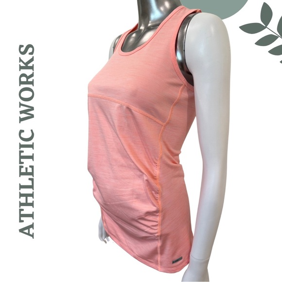 🛍️3/$40 Athletic Works Coral Racerback Maternity Tank Top Workout Active Small - Picture 3 of 6